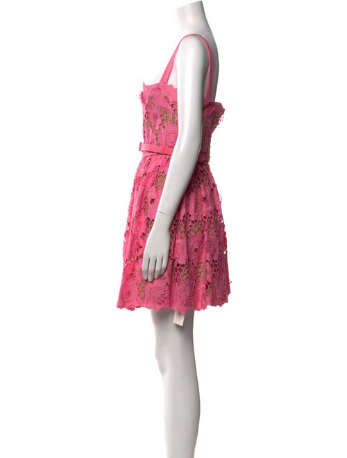 Self-Portrait Lace Pattern Mini Dress