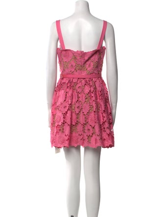 Self-Portrait Lace Pattern Mini Dress