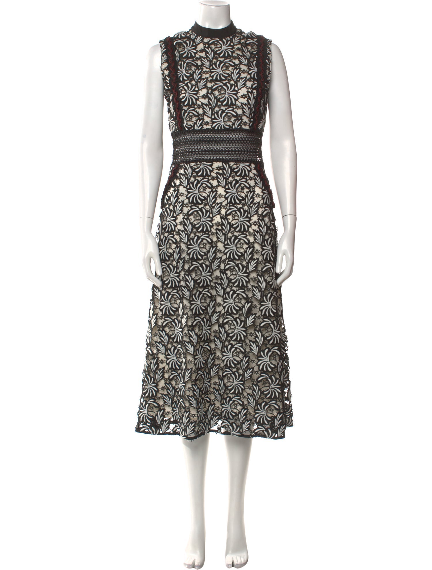 Self-Portrait Lace Pattern Long Dress