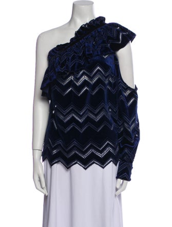 Self-Portrait Velvet Lace Pattern Blouse