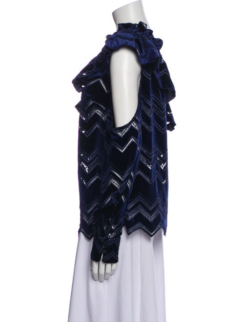 Self-Portrait Velvet Lace Pattern Blouse