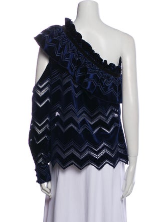 Self-Portrait Velvet Lace Pattern Blouse