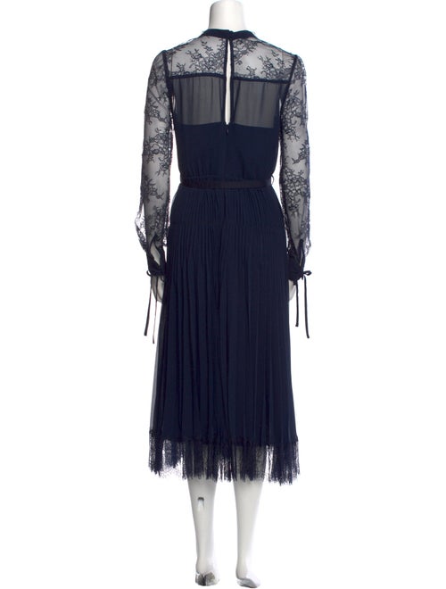 Self-Portrait Mock Neck Midi Length Dress