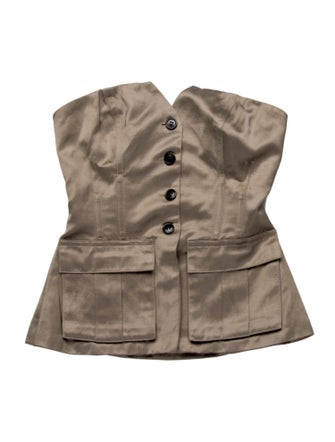 Self-Portrait Strapless Crop Top