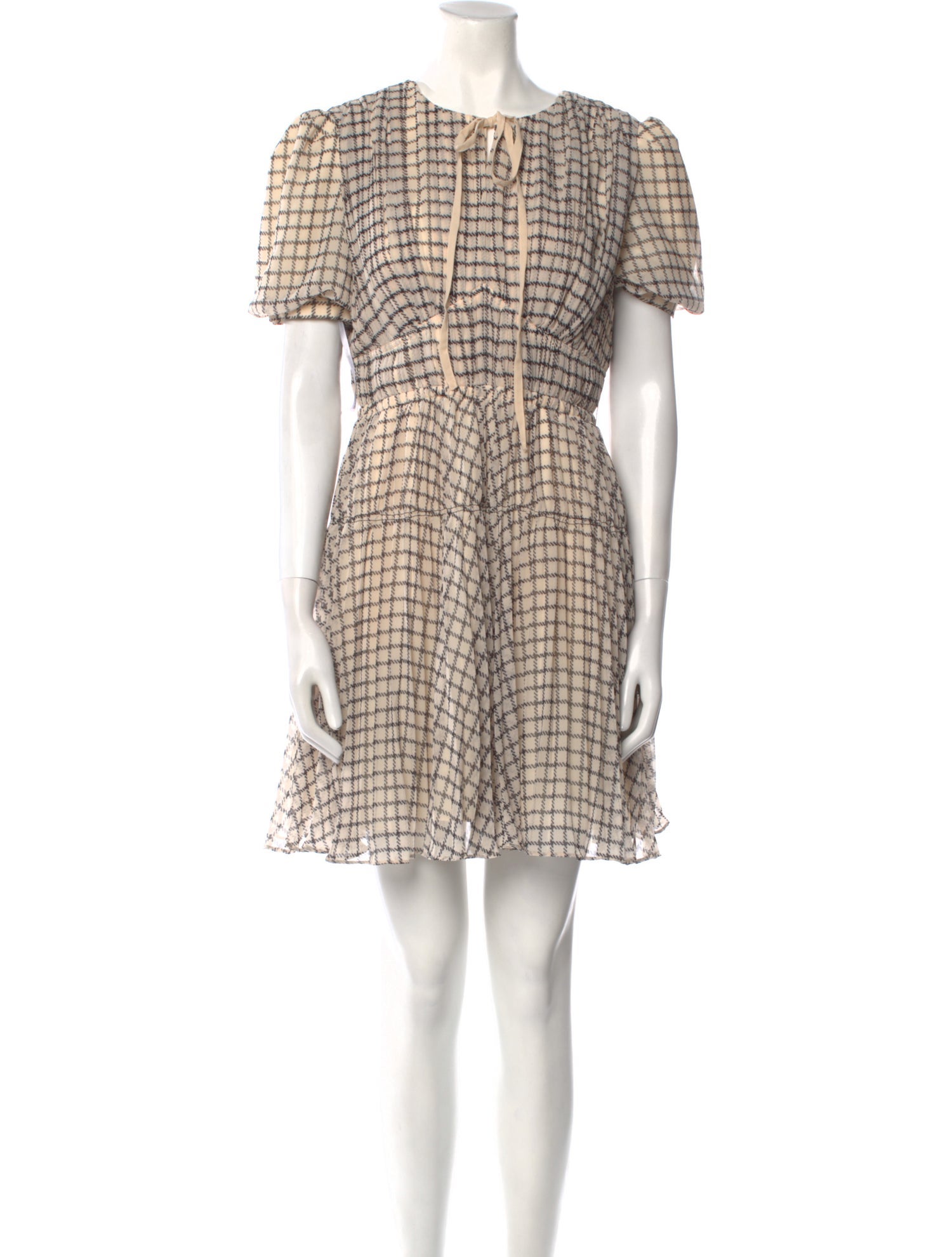 Self-Portrait Plaid Print Mini Dress