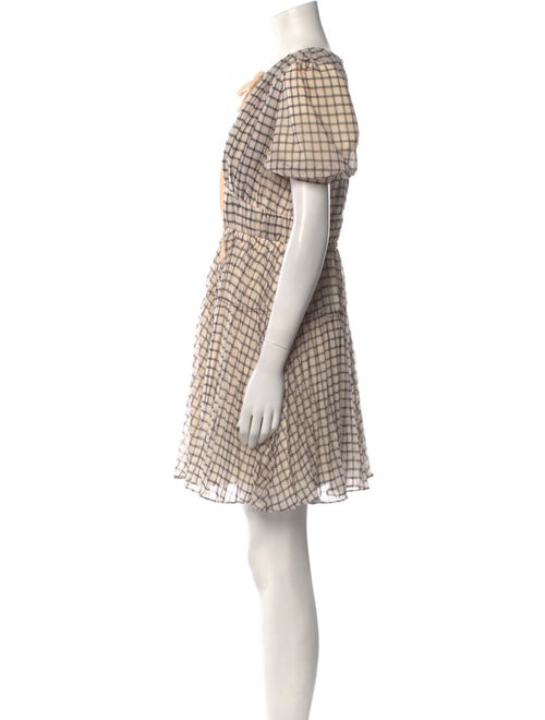 Self-Portrait Plaid Print Mini Dress