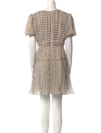 Self-Portrait Plaid Print Mini Dress