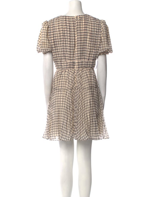 Self-Portrait Plaid Print Mini Dress