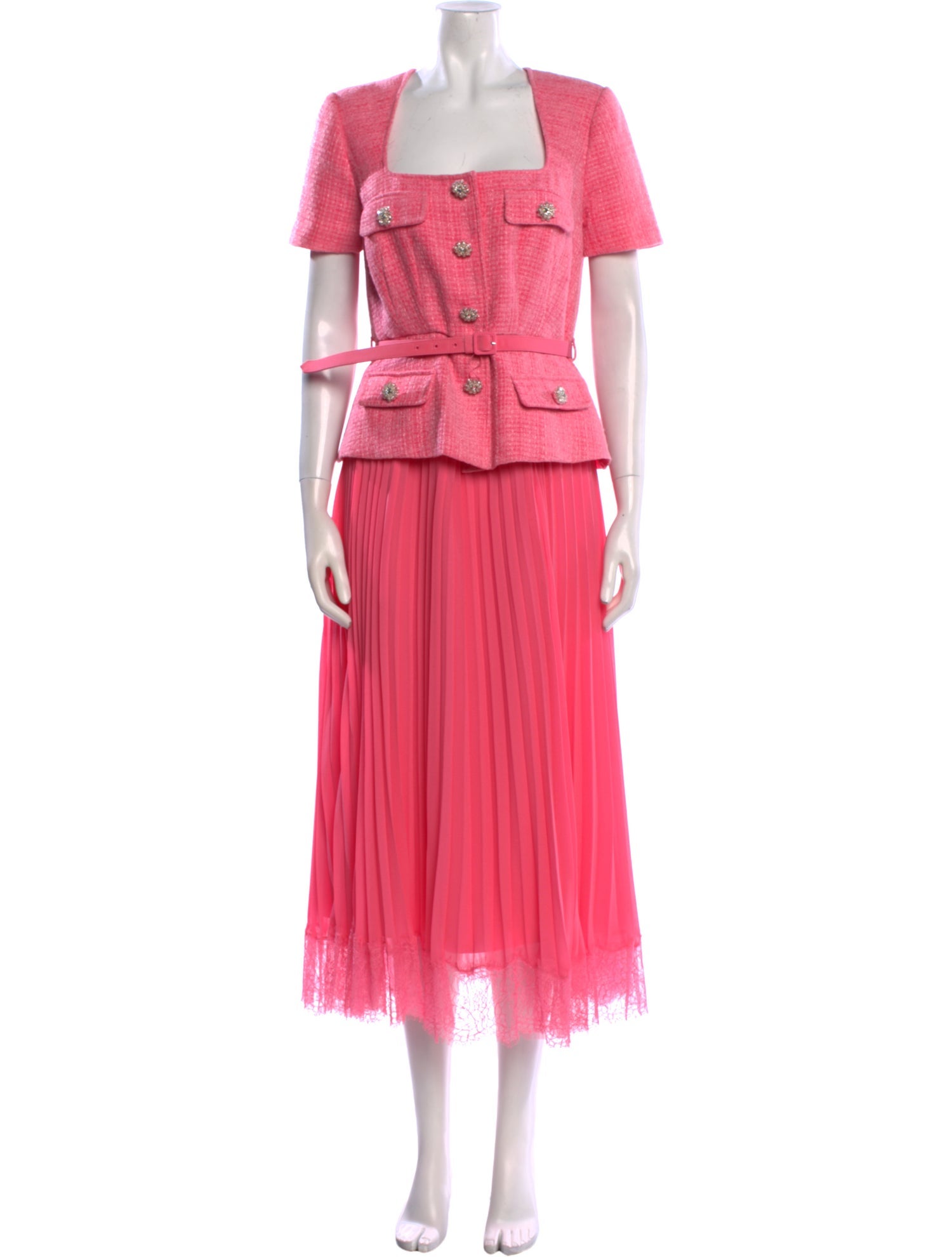 Self-Portrait Square Neckline Long Dress