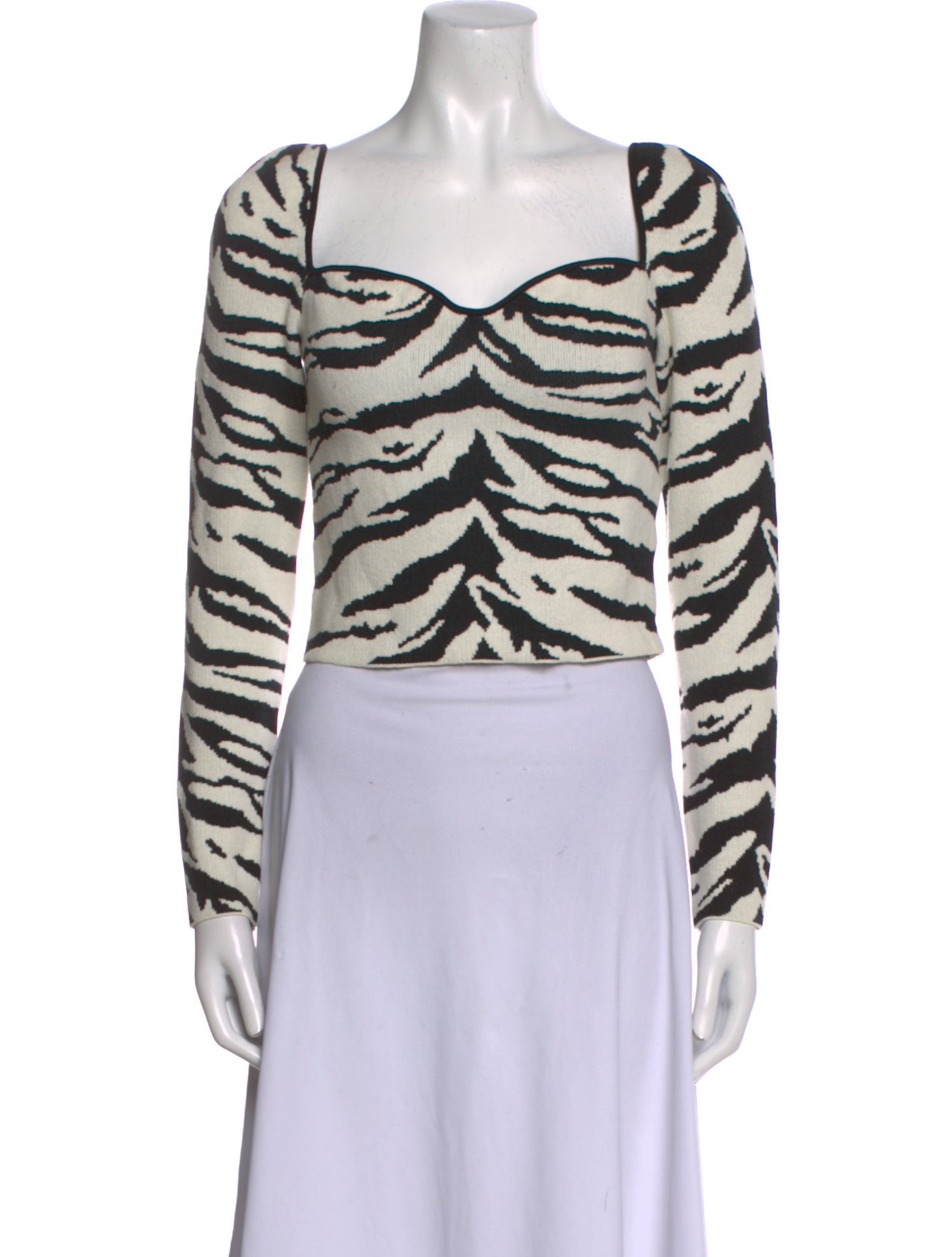 Self-Portrait Zebra Intarsia Animal Print Bodysuit w/ Tags