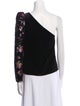 Self-Portrait Floral Print One-Shoulder Blouse