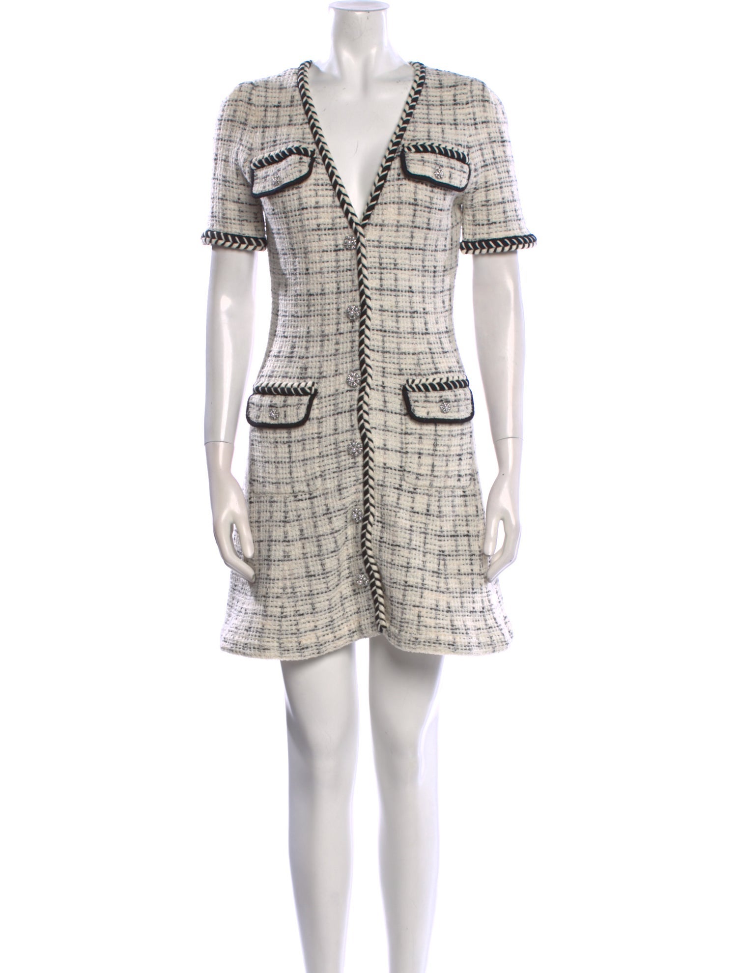 Self-Portrait Plaid Print Mini Dress