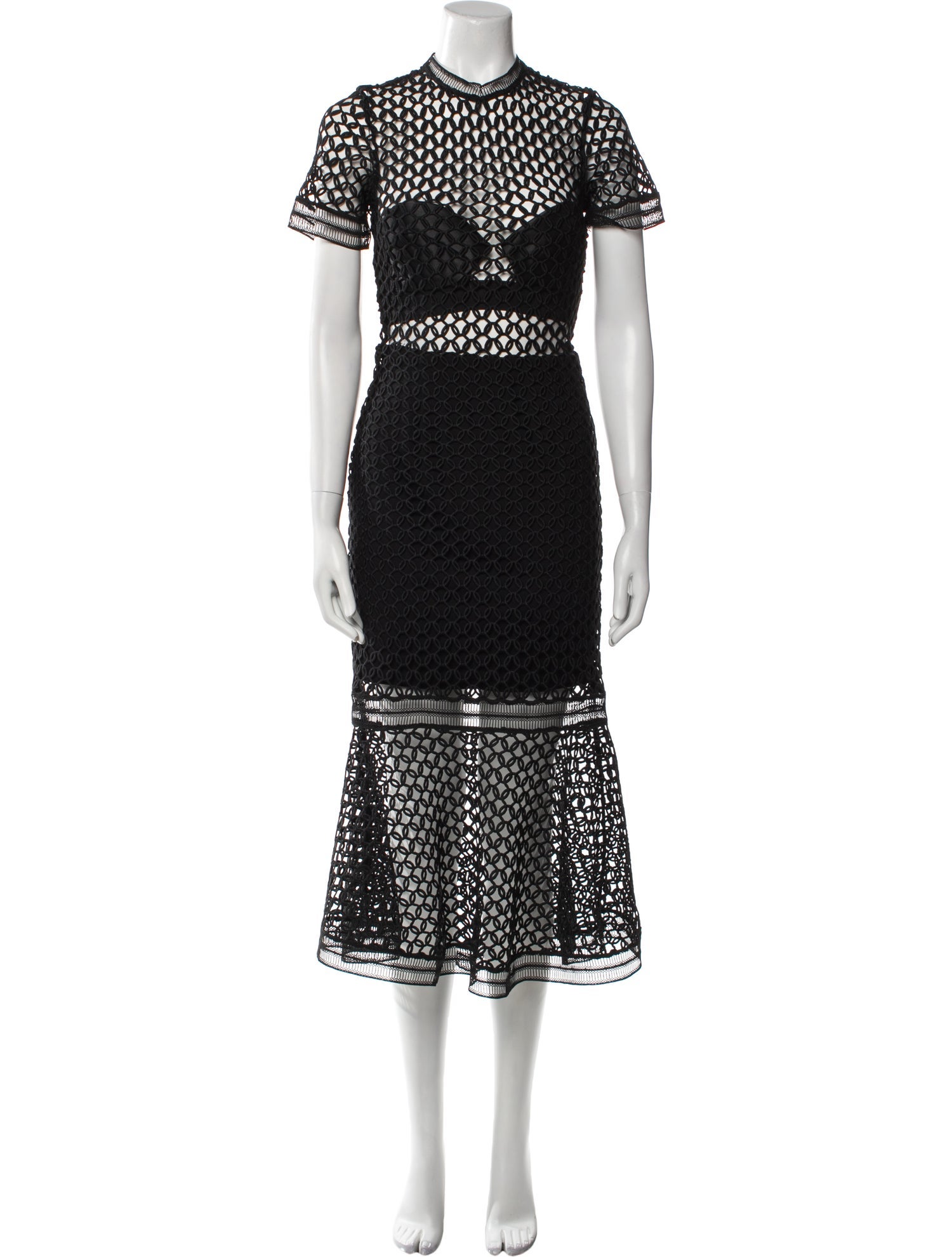 Self-Portrait Lace Pattern Long Dress