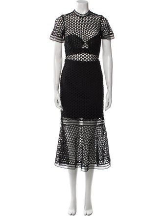 Self-Portrait Lace Pattern Long Dress