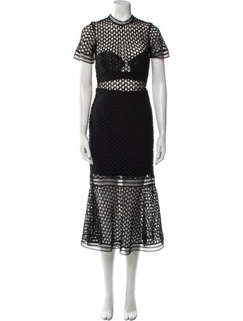 Self-Portrait Lace Pattern Long Dress