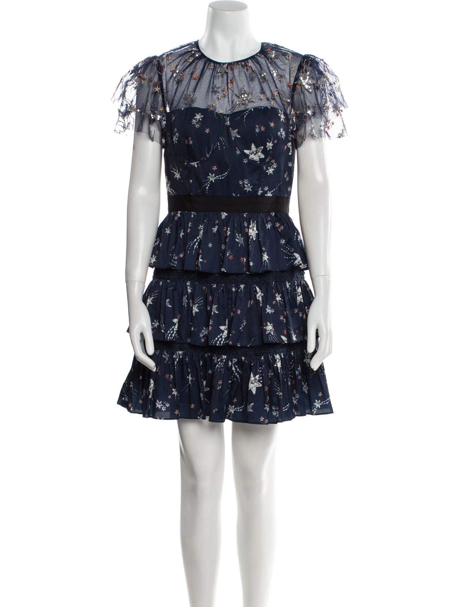 Self-Portrait Floral Print Mini Dress