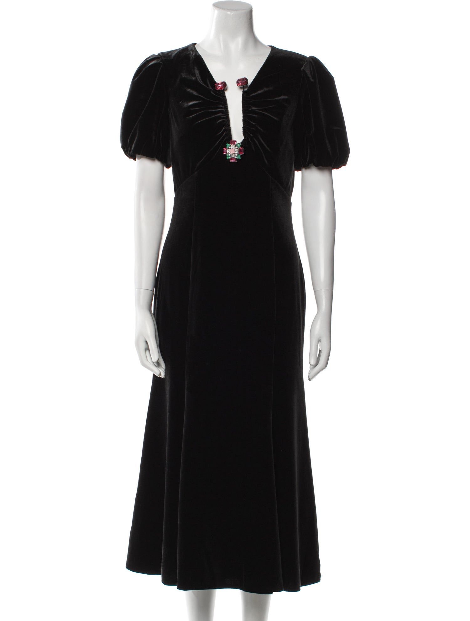 Self-Portrait V-Neck Midi Length Dress