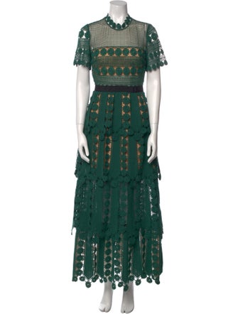 Self-Portrait Lace Pattern Long Dress