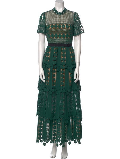 Self-Portrait Lace Pattern Long Dress