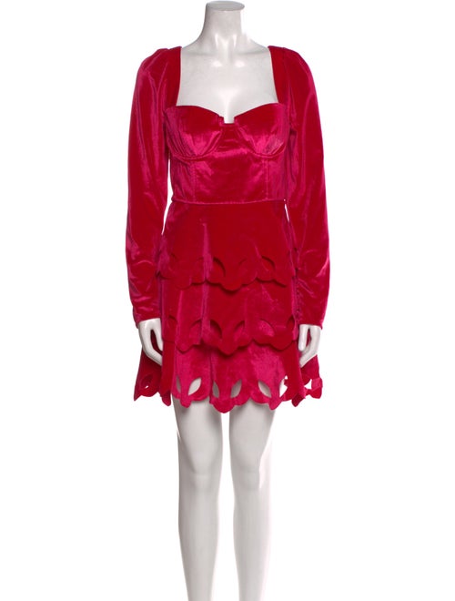 Self-Portrait Square Neckline Mini Dress