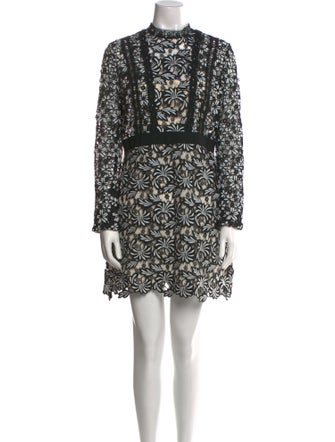 Self-Portrait Lace Pattern Mini Dress