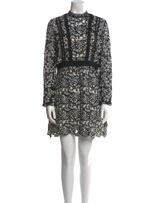Self-Portrait Lace Pattern Mini Dress