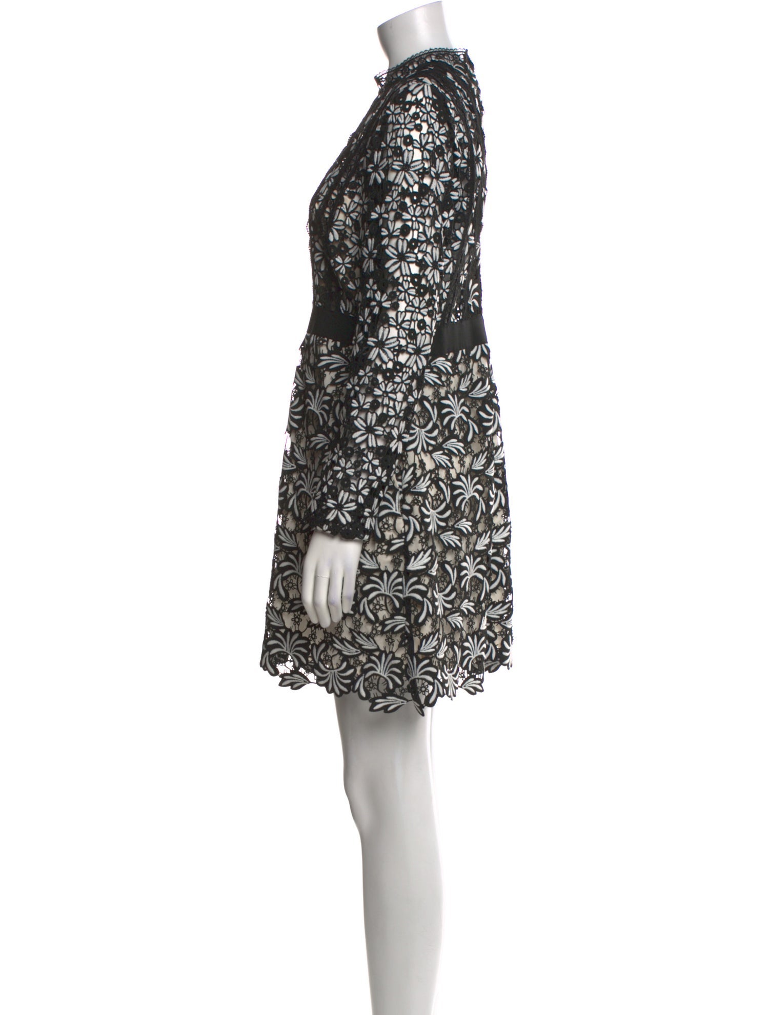 Self-Portrait Lace Pattern Mini Dress