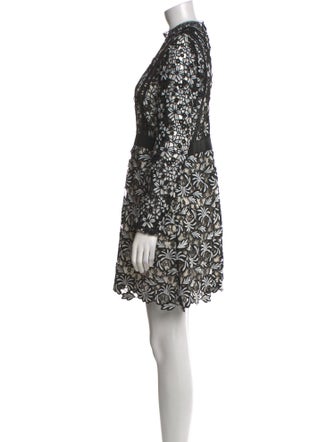 Self-Portrait Lace Pattern Mini Dress