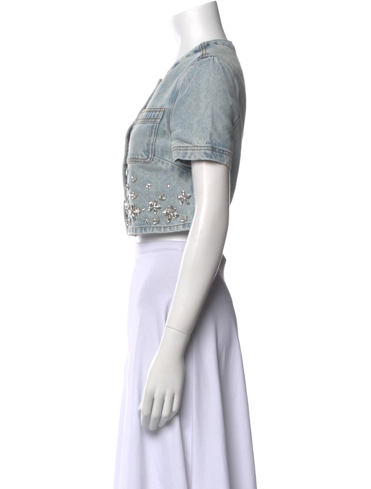 Self-Portrait Printed Crew Neck Crop Top w/ Tags