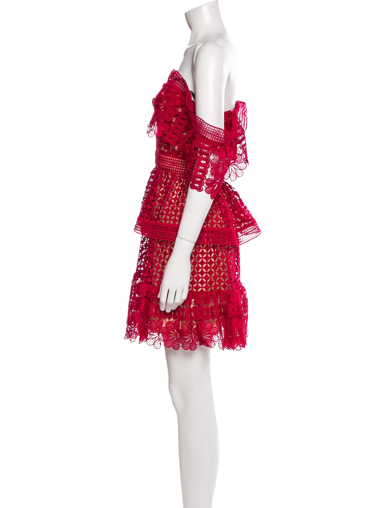 Self-Portrait Lace Pattern Mini Dress