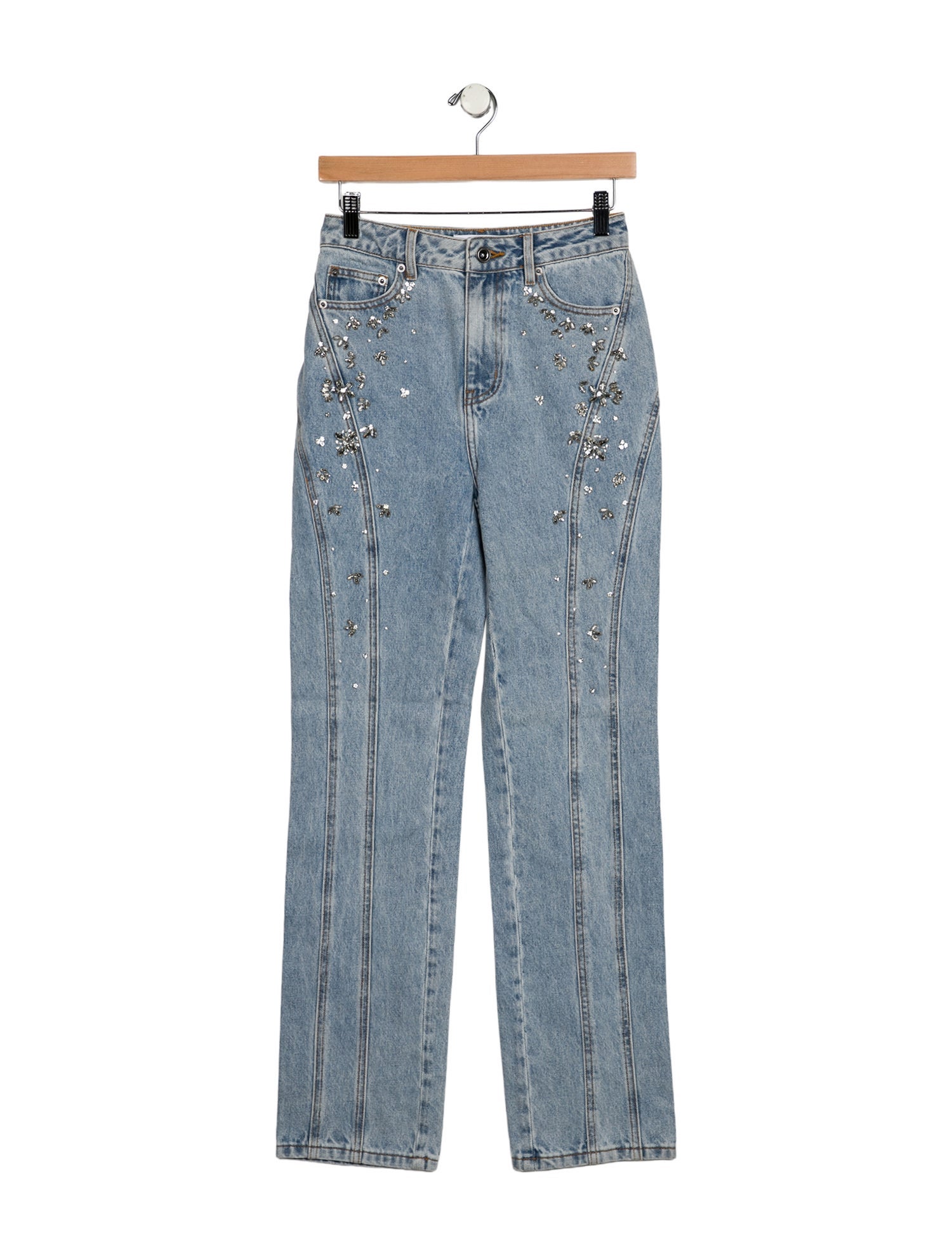 Self-Portrait High-Rise Straight Leg Jeans w/ Tags