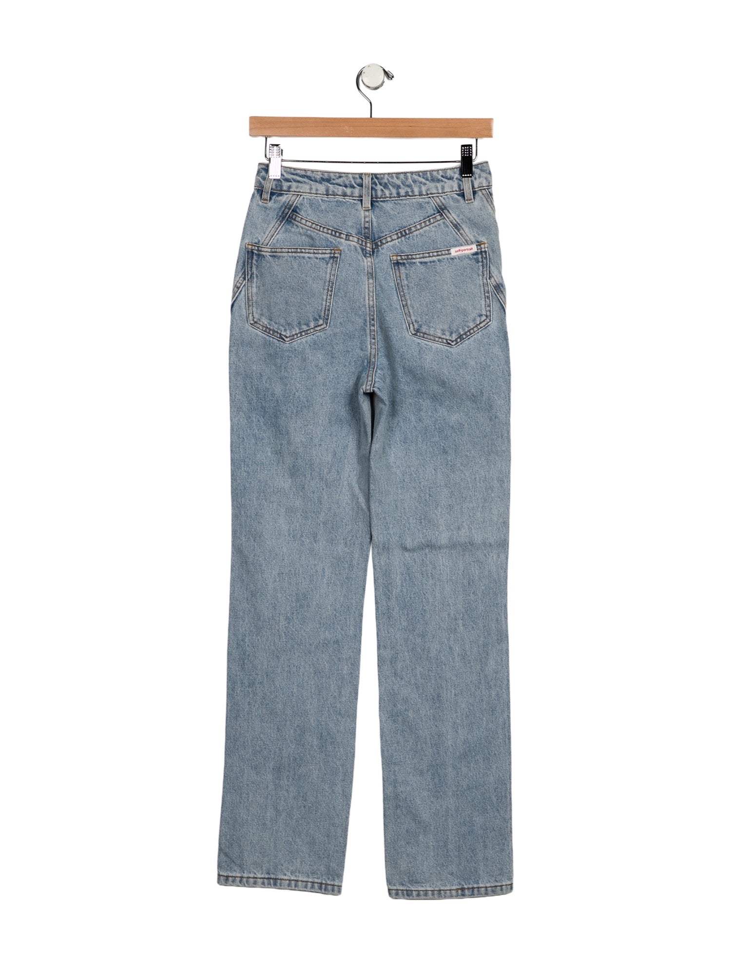 Self-Portrait High-Rise Straight Leg Jeans w/ Tags