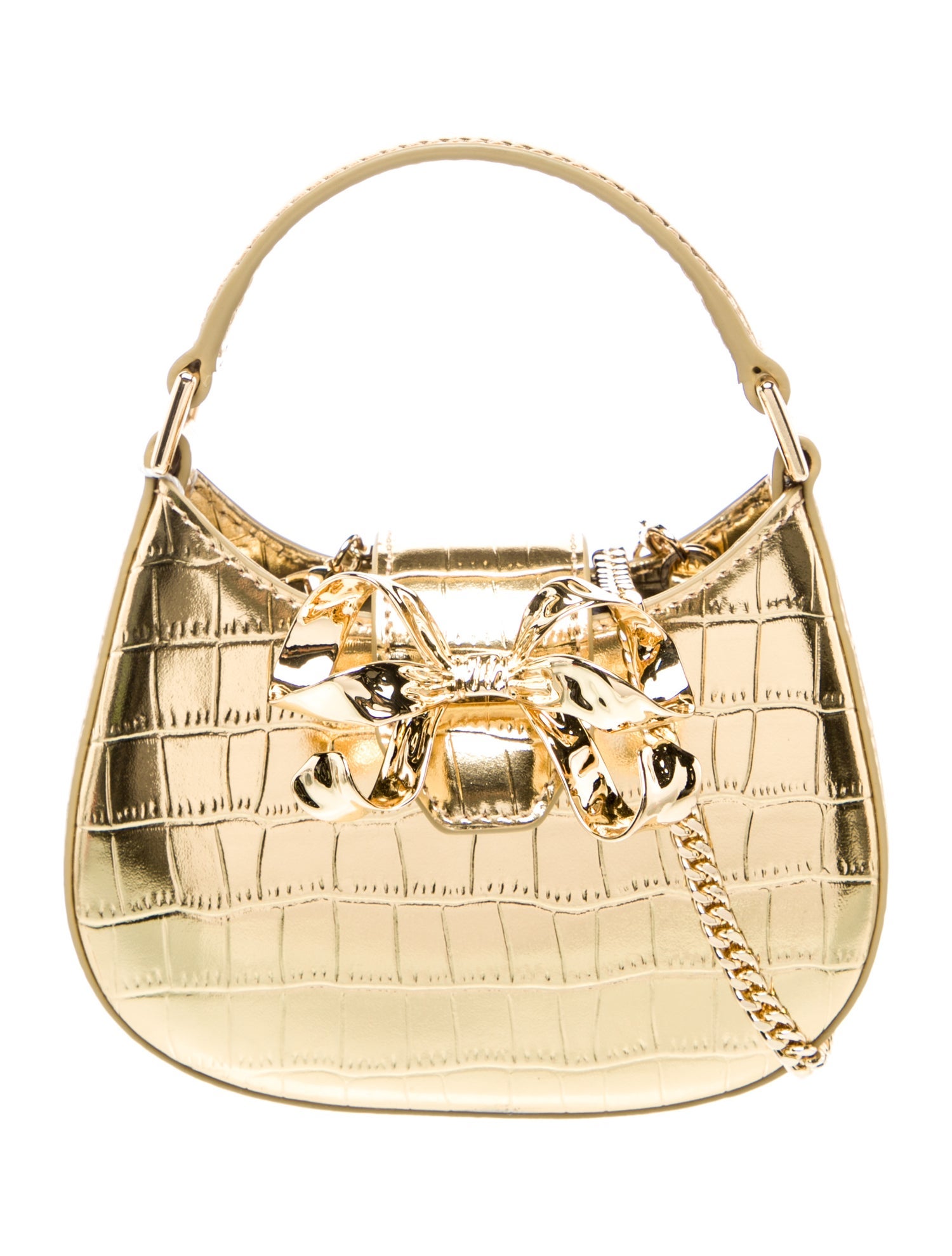 Self-Portrait Embossed Leather Hobo