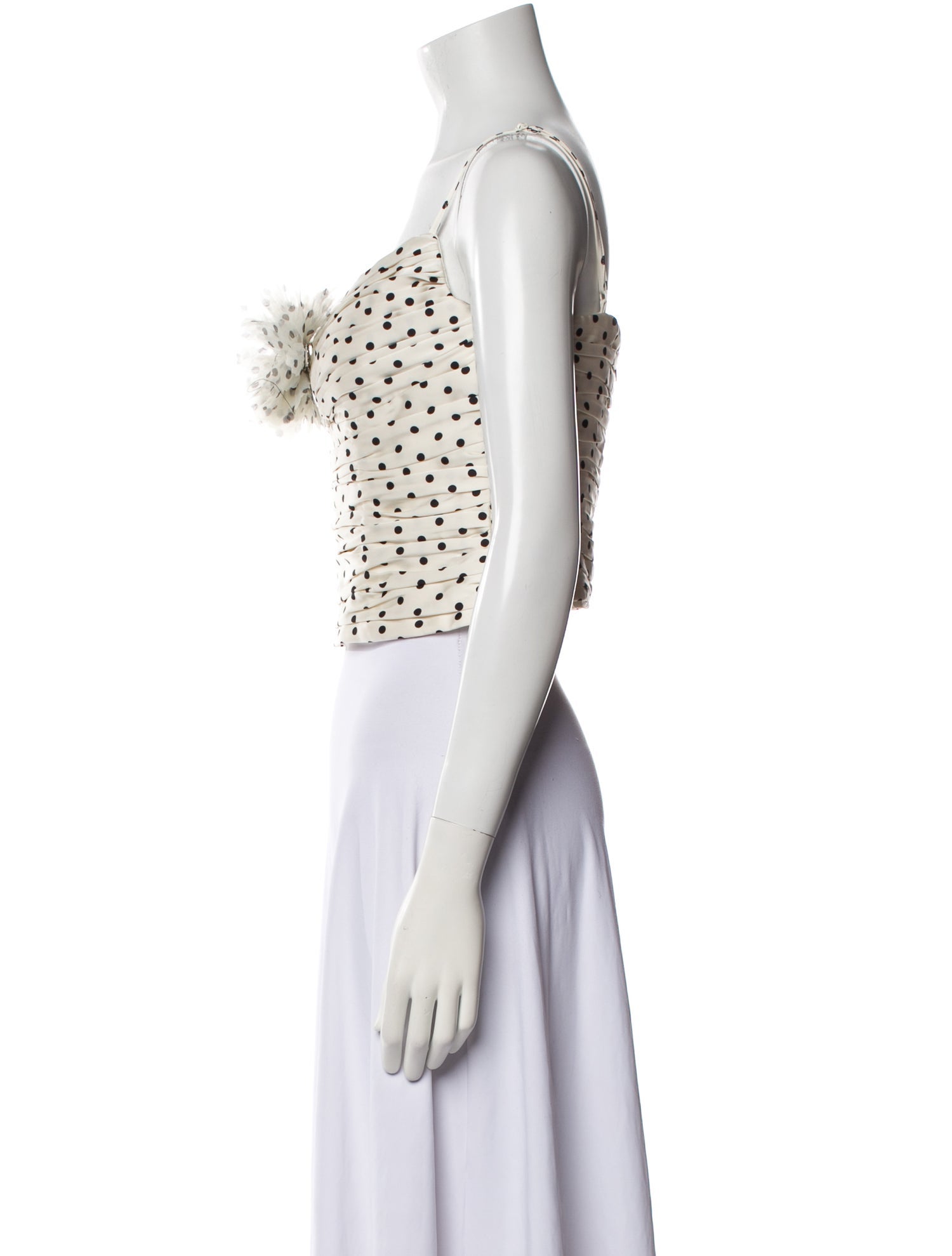 Self-Portrait Polka Dot Print Square Neckline Crop Top w/ Tags