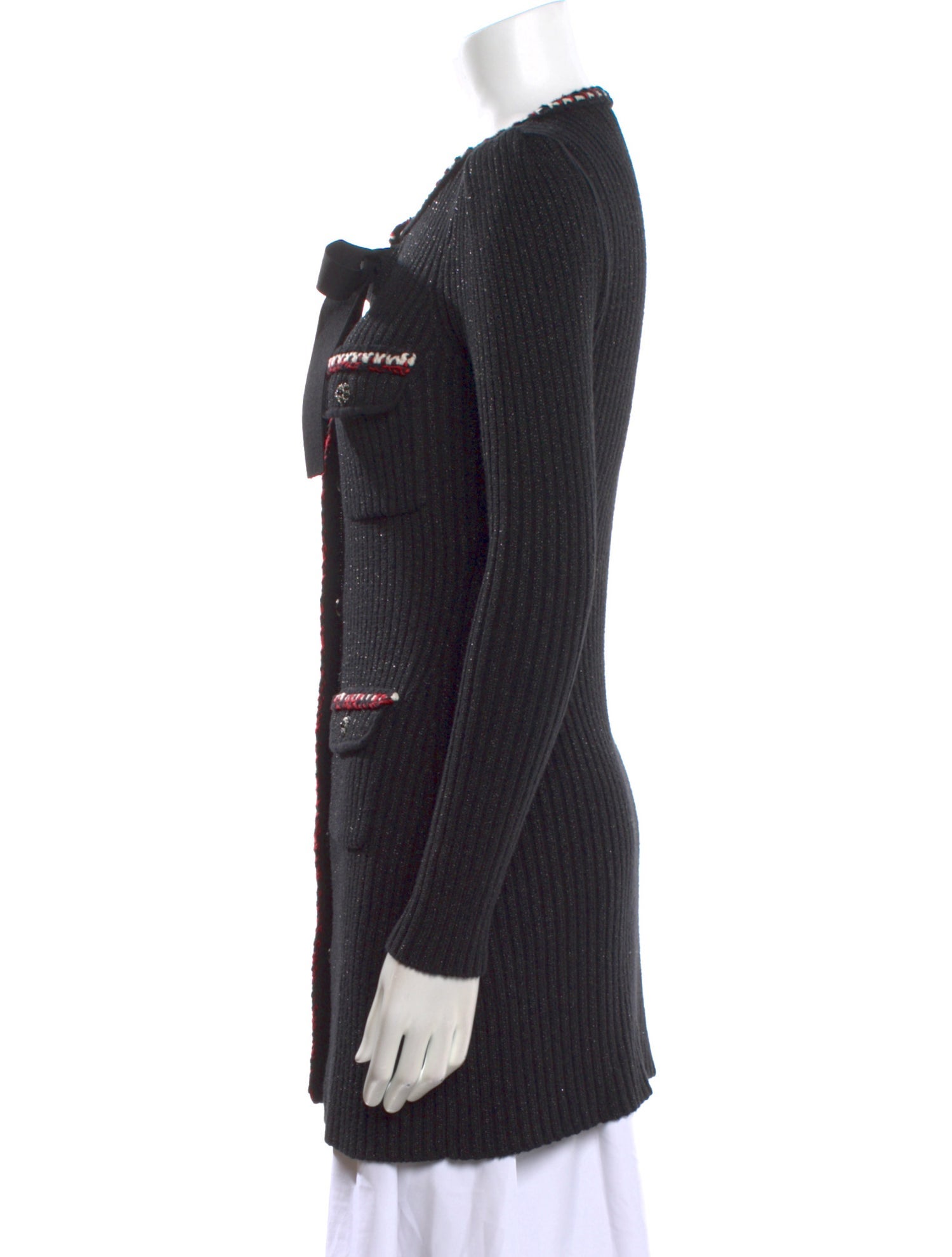 Self-Portrait Colorblock Pattern Crew Neck Sweater