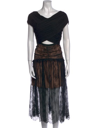 Self-Portrait Lace Pattern Long Dress