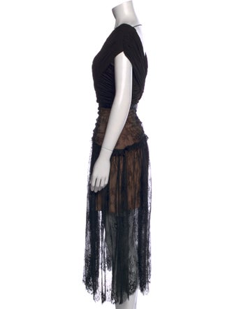 Self-Portrait Lace Pattern Long Dress