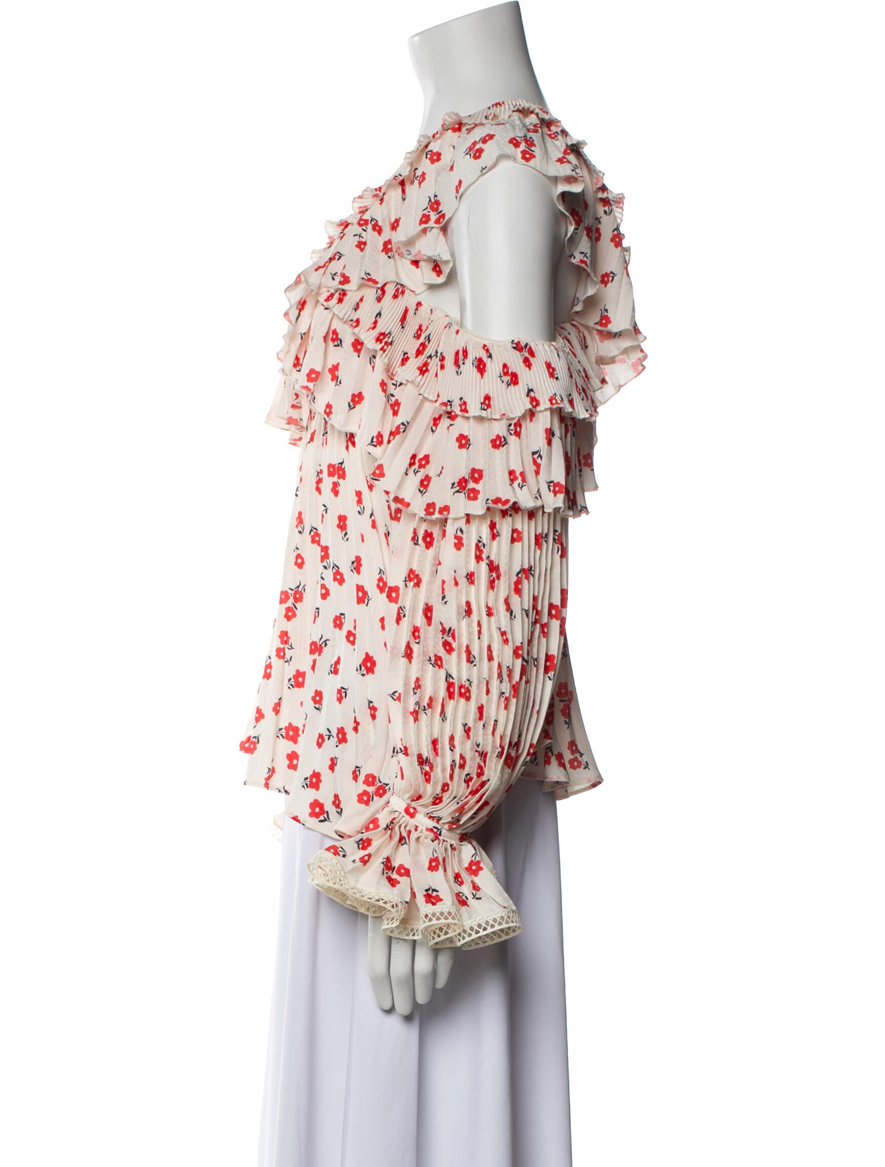 Self-Portrait Floral Print Cowl Neck Blouse