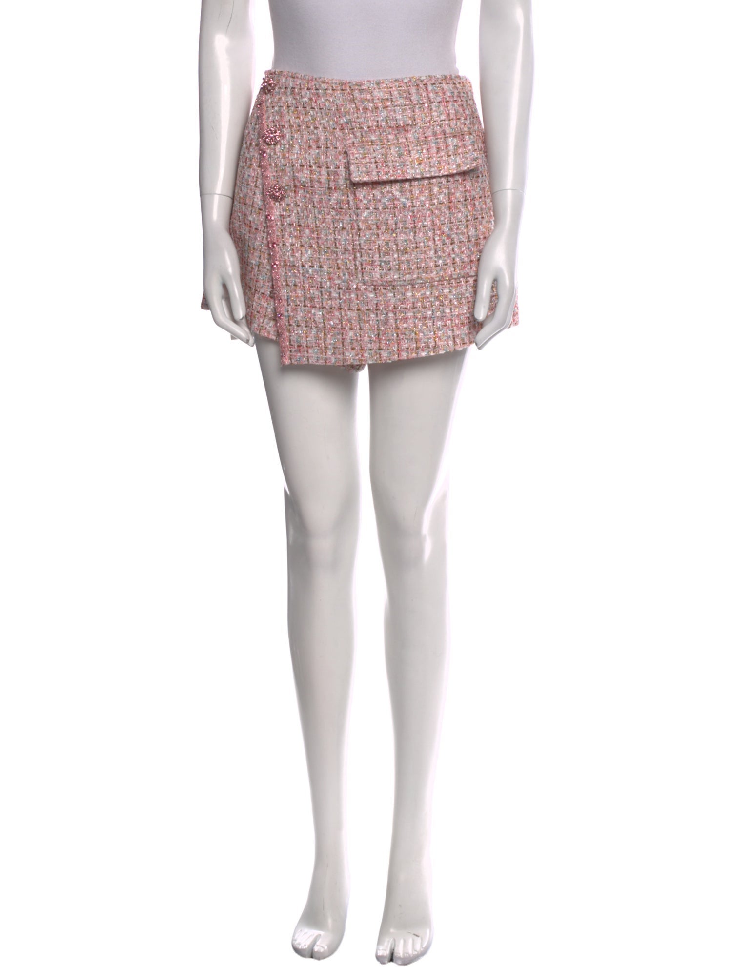 Self-Portrait Tweed Pattern Mini Skirt