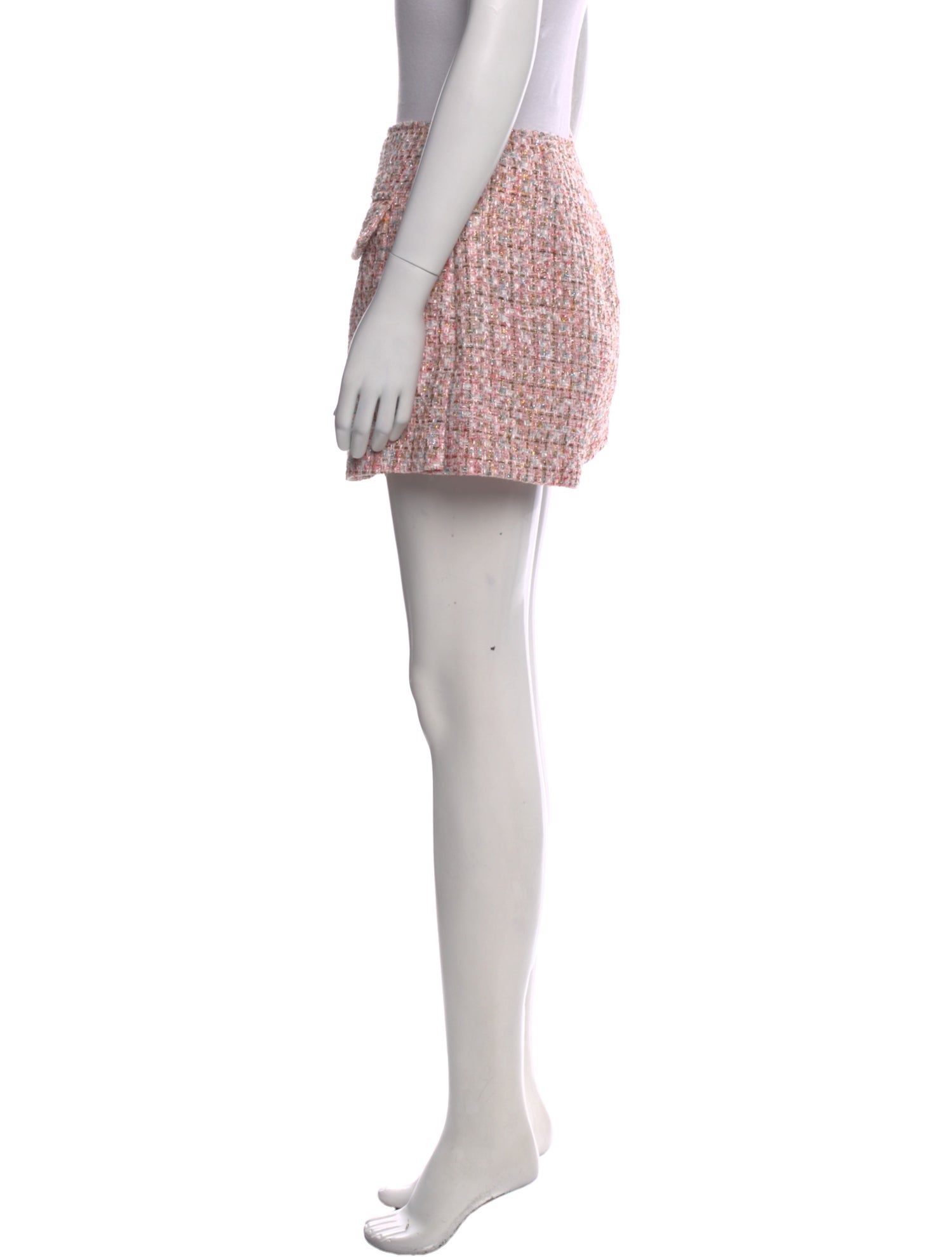 Self-Portrait Tweed Pattern Mini Skirt