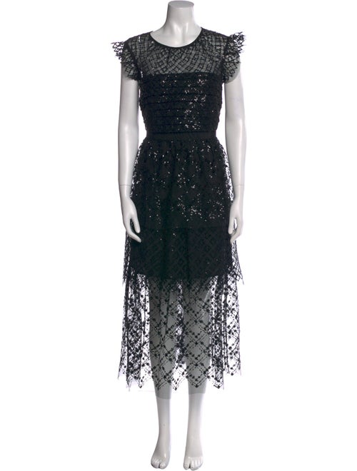 Self-Portrait Lace Pattern Long Dress