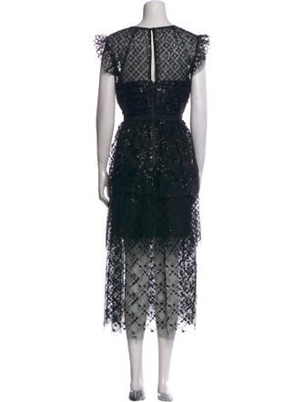 Self-Portrait Lace Pattern Long Dress