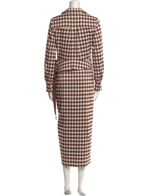 Self-Portrait Plaid Print Long Dress