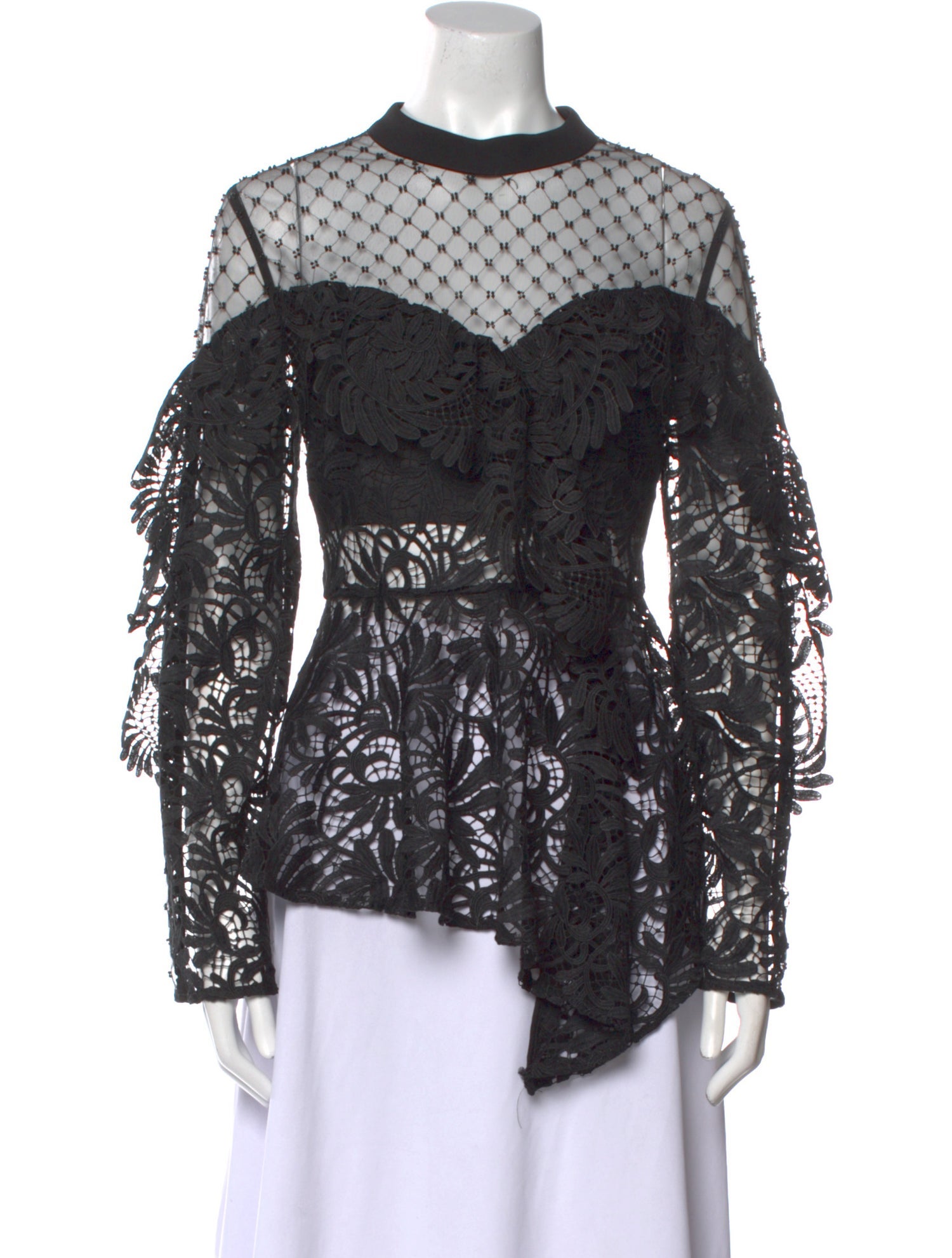 Self-Portrait Lace Pattern Mock Neck Top w/ Tags