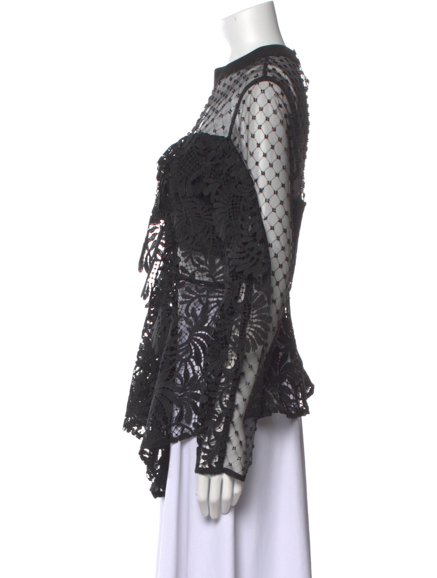 Self-Portrait Lace Pattern Mock Neck Top w/ Tags