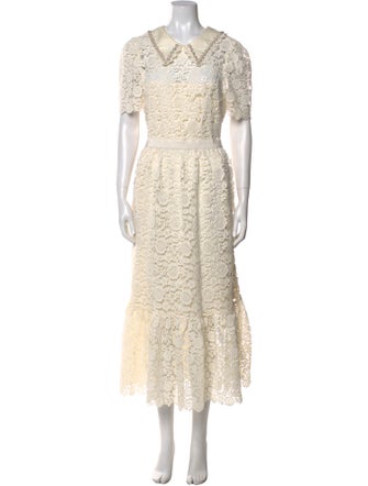 Self-Portrait Lace Pattern Long Dress