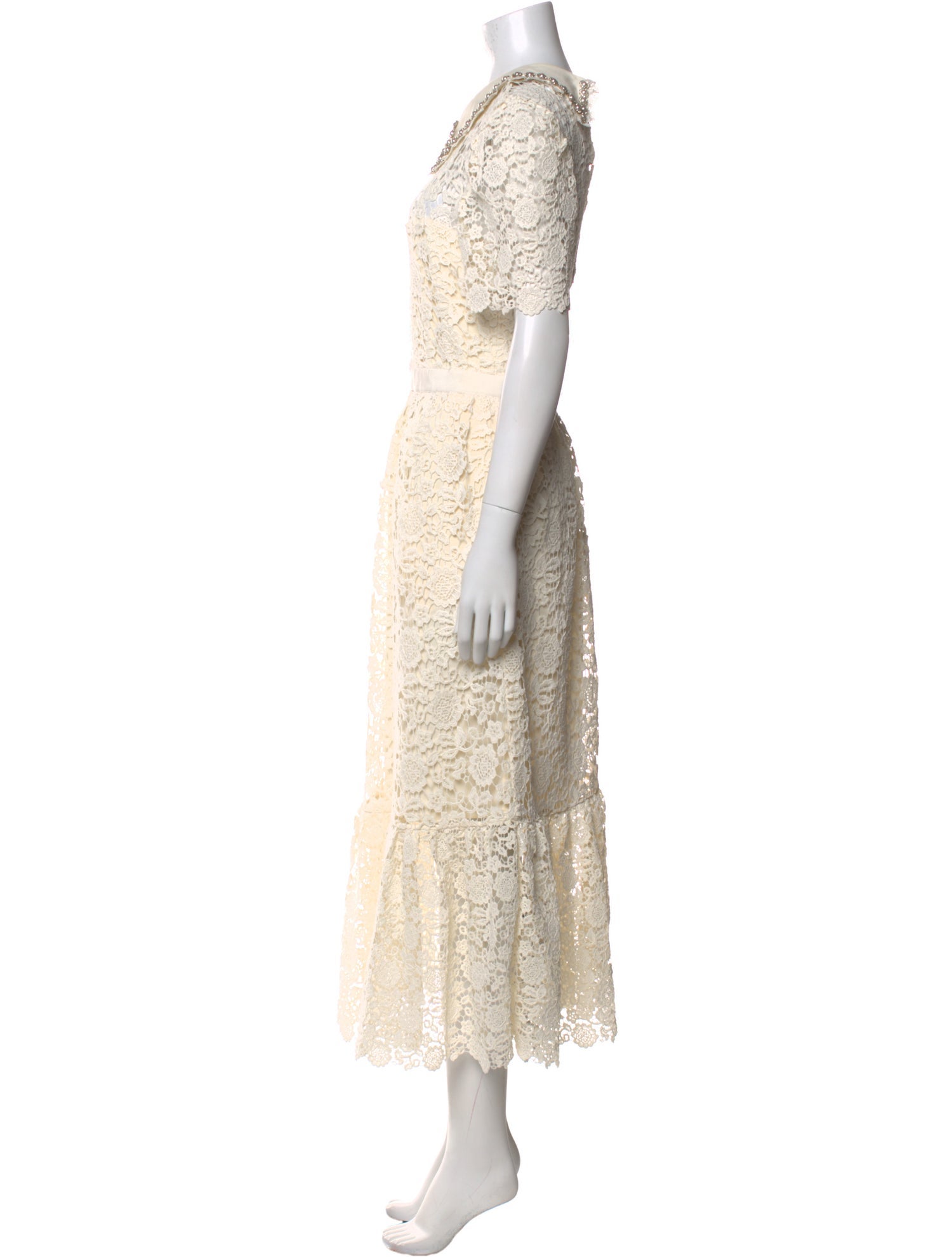 Self-Portrait Lace Pattern Long Dress