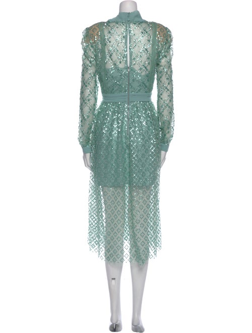 Self-Portrait Lace Pattern Midi Length Dress