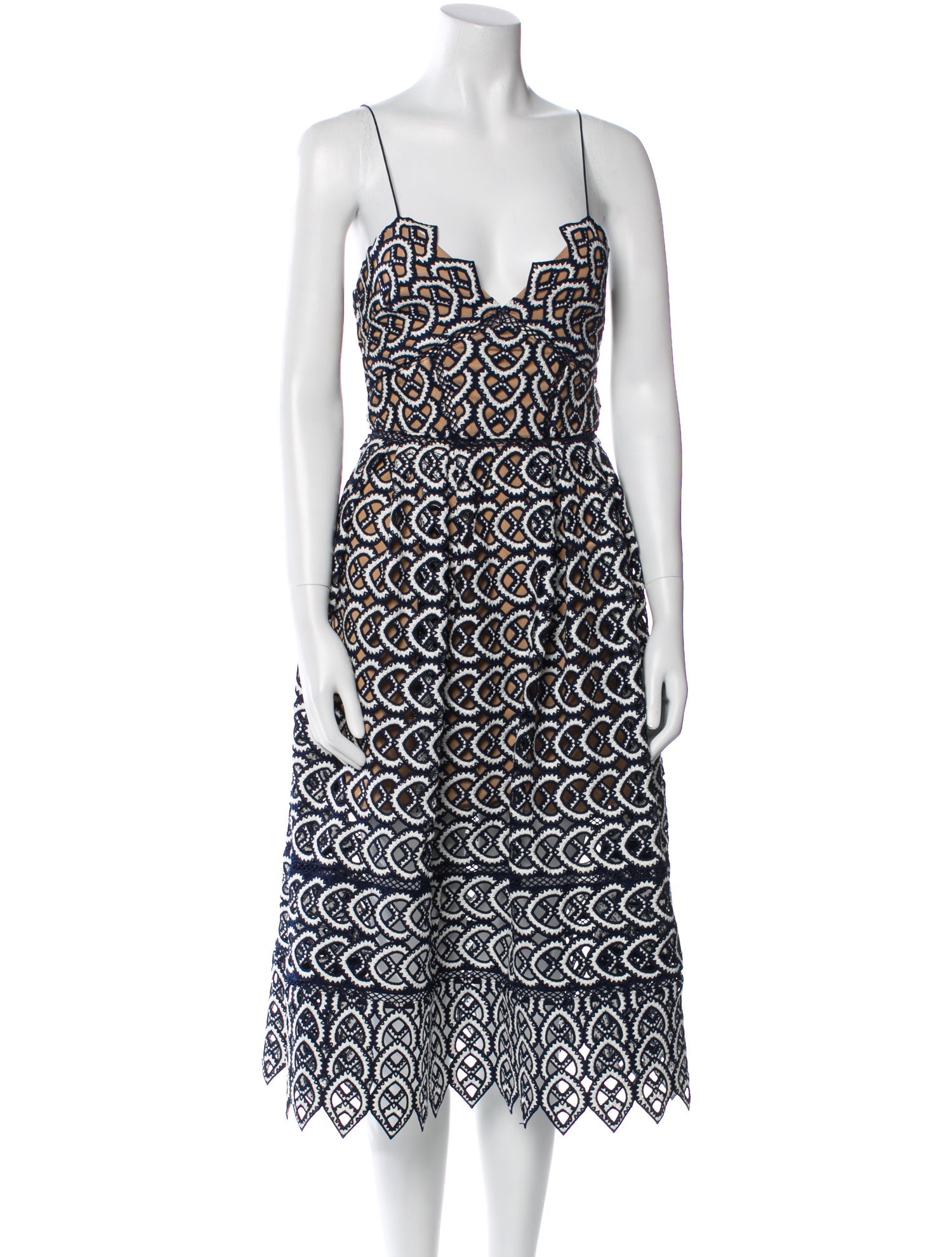 Self-Portrait Printed Knee-Length Dress w/ Tags