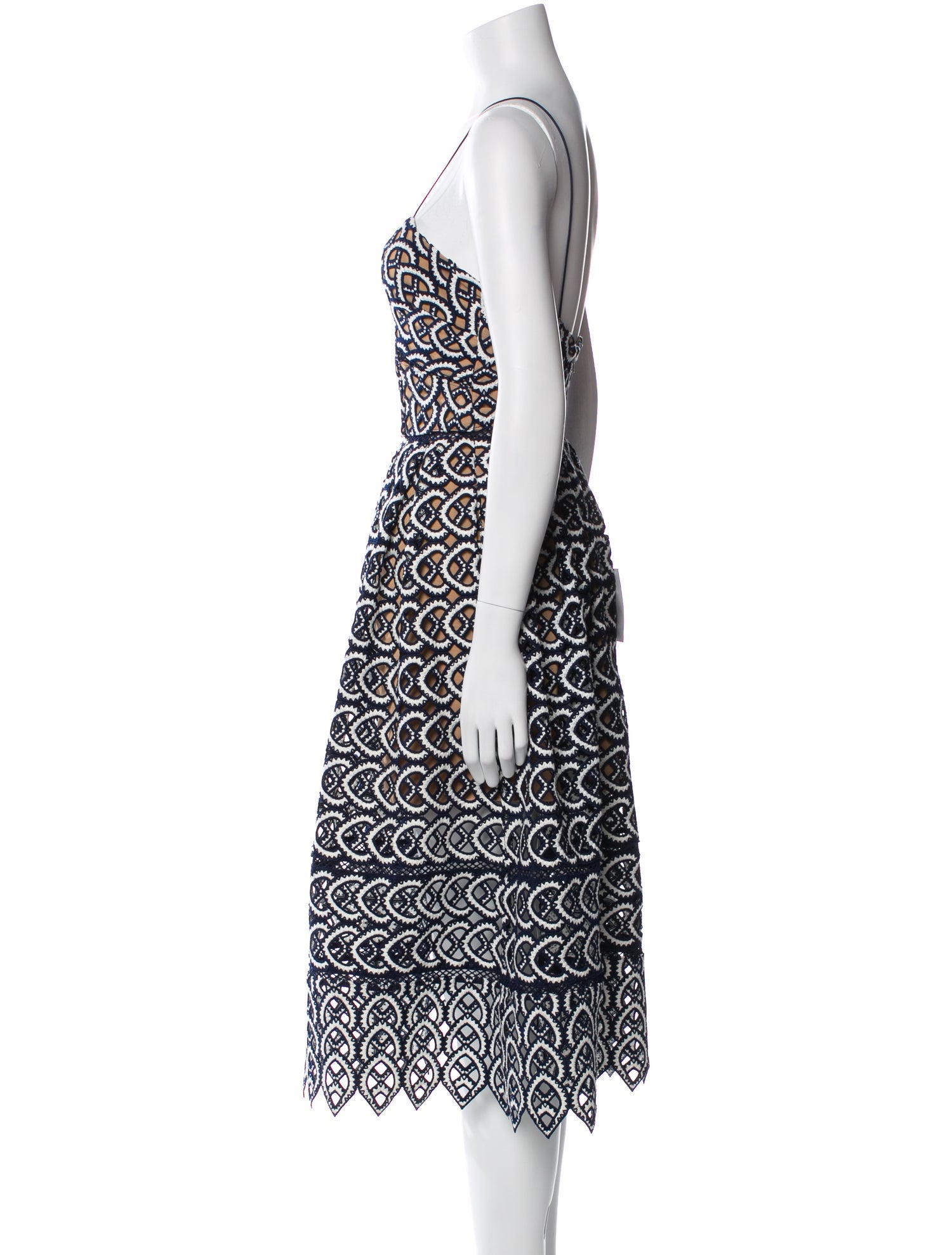 Self-Portrait Printed Knee-Length Dress w/ Tags